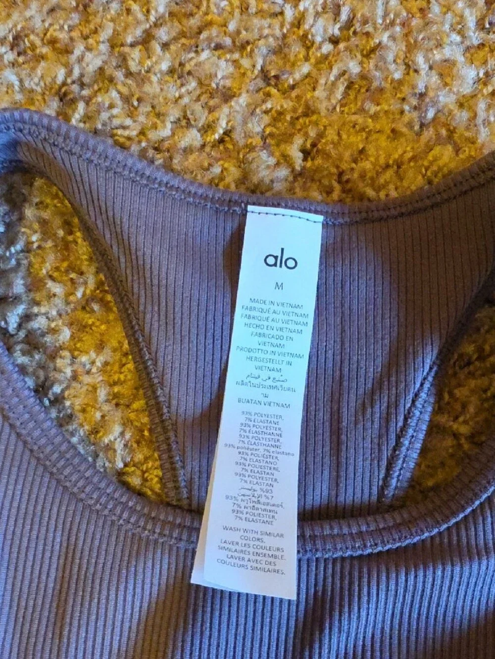 ALO Yoga Ribbed Revelation Tank Crop Tank in Raisinette- M